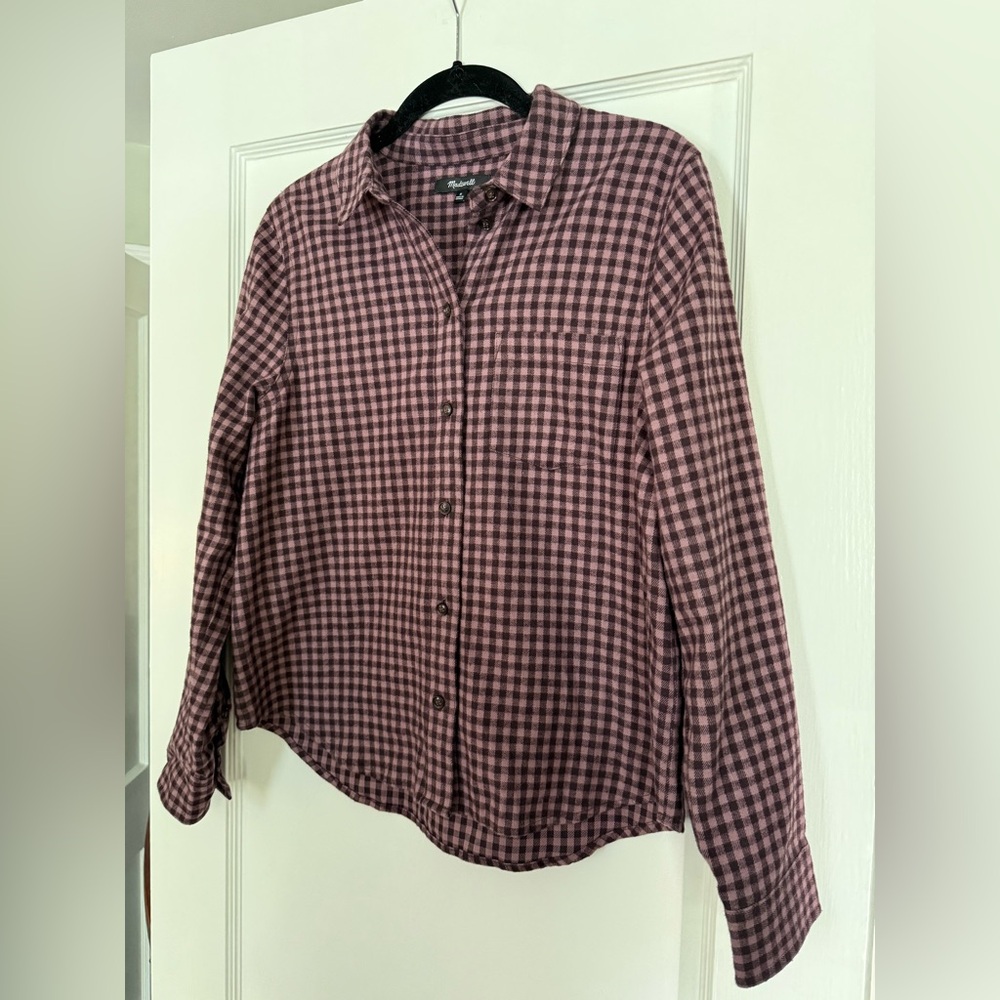 Madewell Shrunken Button-Up Shirt in Gingham - Picture 2 of 4